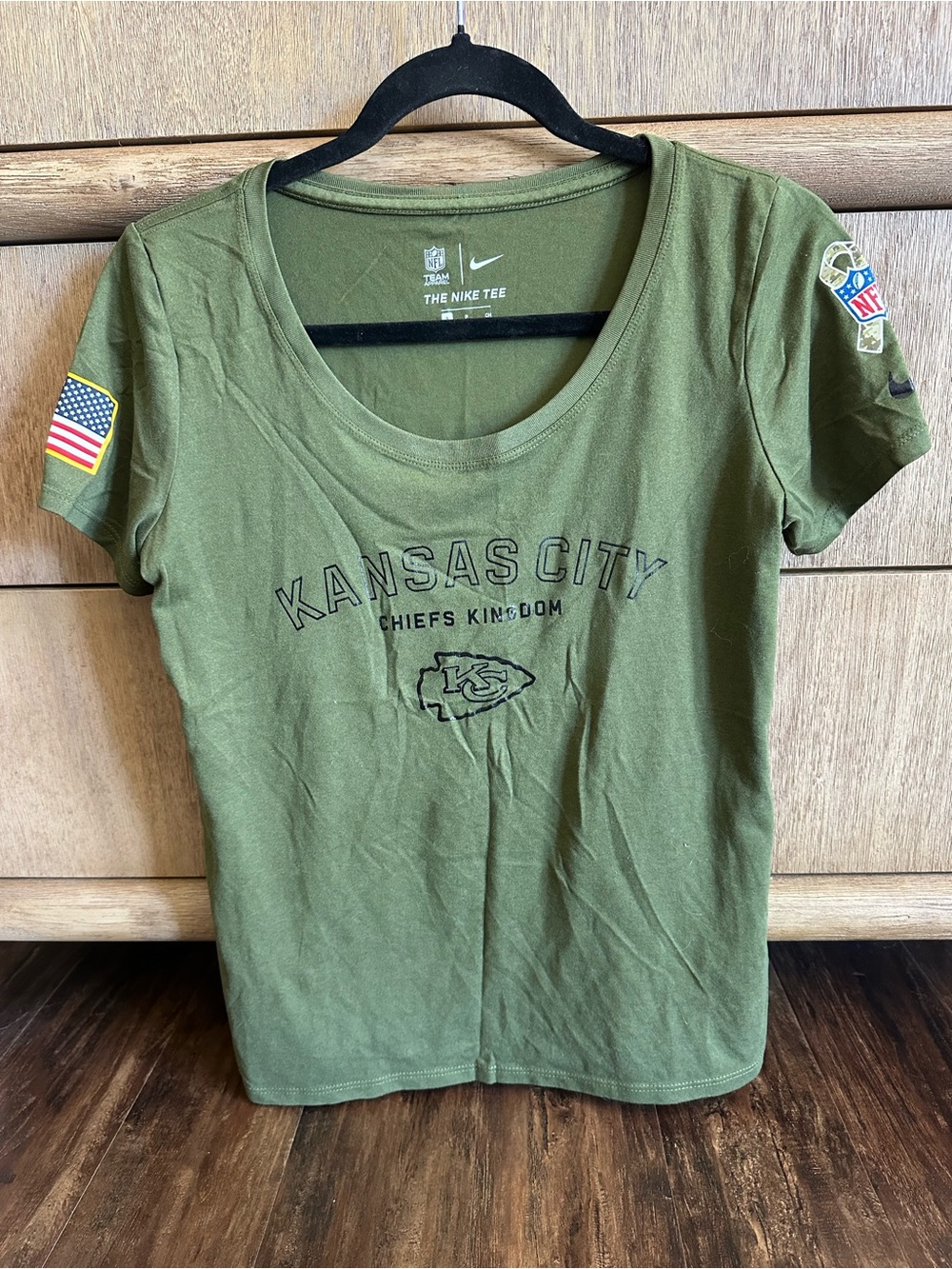 Nike Olive Green Kansas City Chiefs Scoop Neck Tee